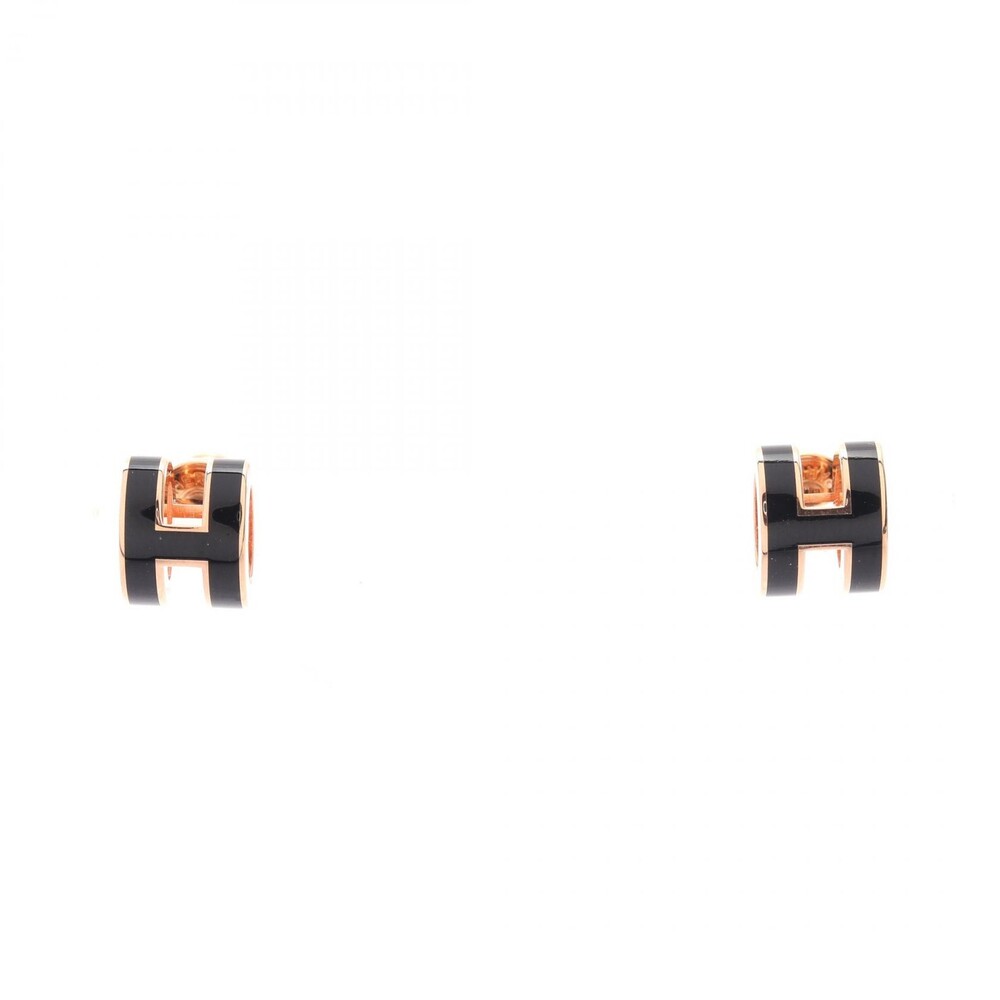 Hermes Mini Pop H Pierced Earrings Gold #313012H70B